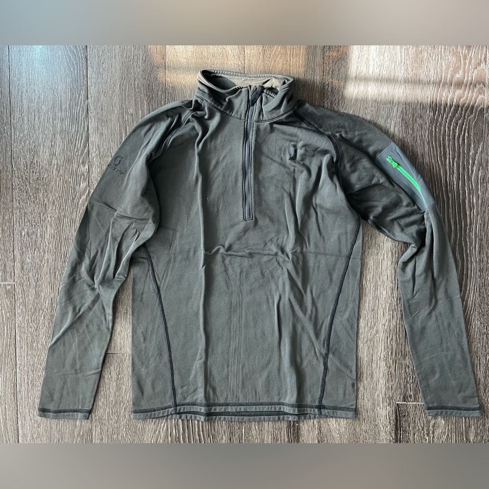 Scott Dark Grey 1/4 Zip w/ Green zipper Medium